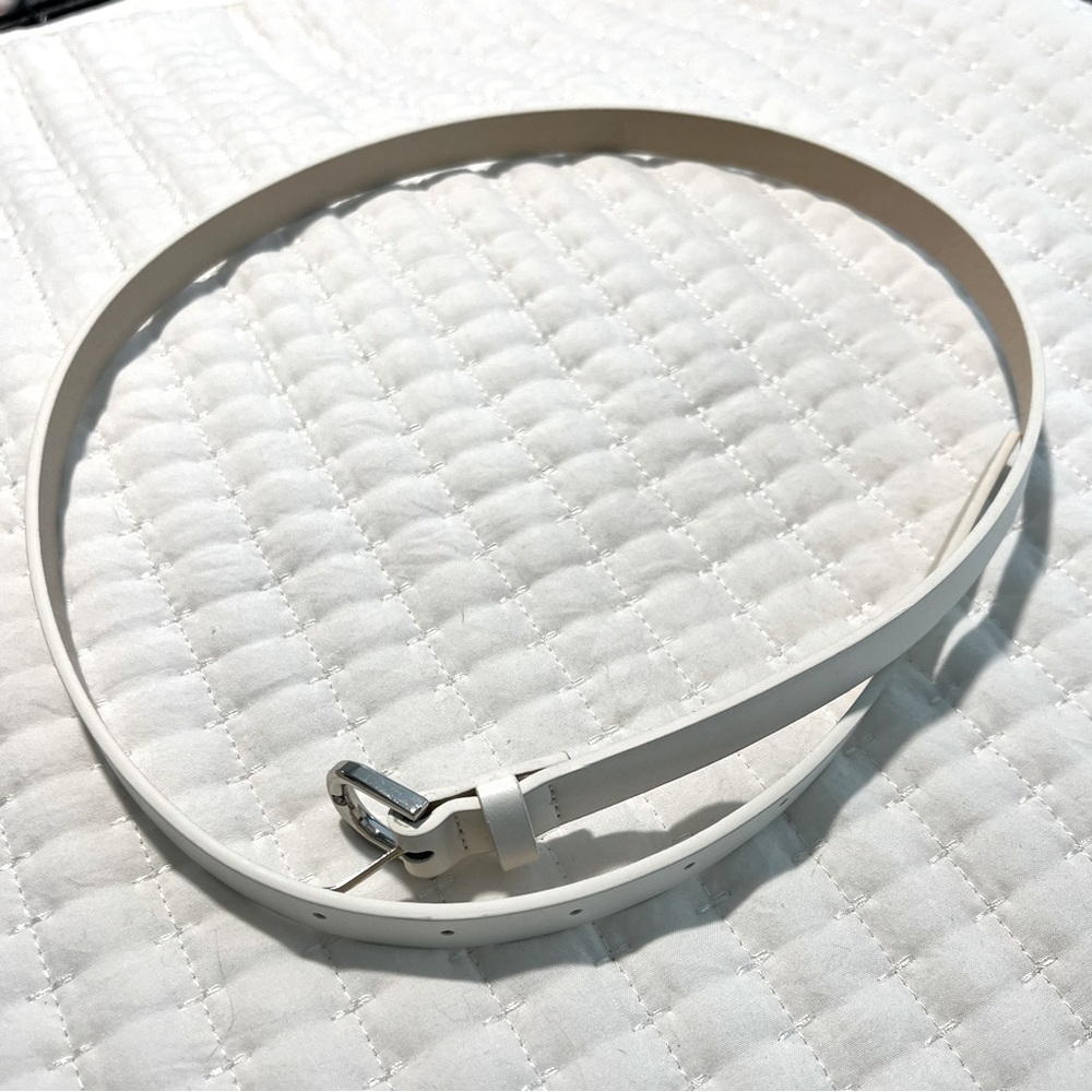 Slim white belt